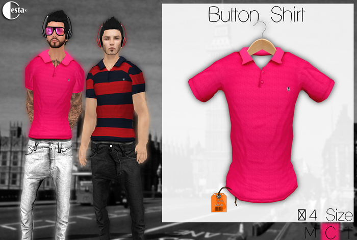 .:: shirt Cestar Button - Pink ::.