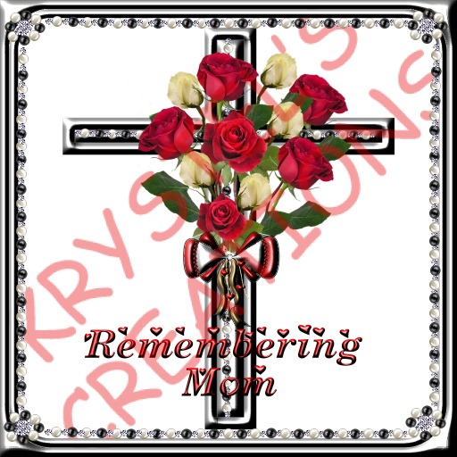 REM5 Remembering Mom Red Roses Floral Cross (Rezz Me)