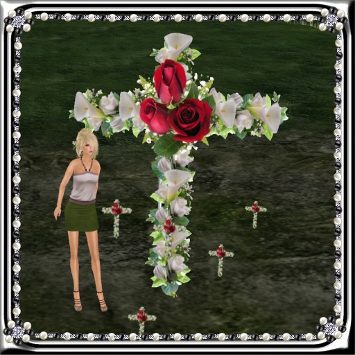 REM6 White & Red Roses Floral Cross (Rezz Me)