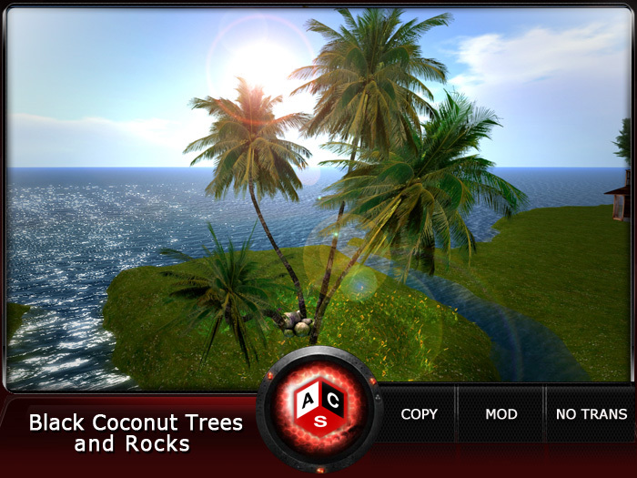 ACS Black Coconut Trees and Rocks