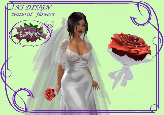 KS Design: Bouquet "Rose og Pearl" (Red)