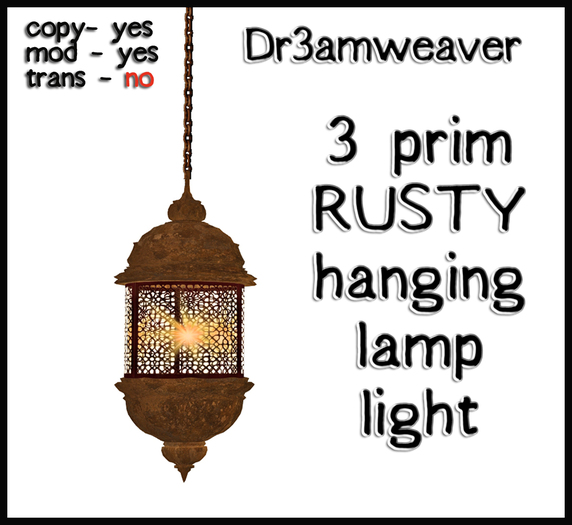 Dr3amweaver - 3 prim RUSTY hanging lamp - light