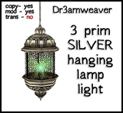 Dr3amweaver - 3 prim SILVER hanging lamp - light 