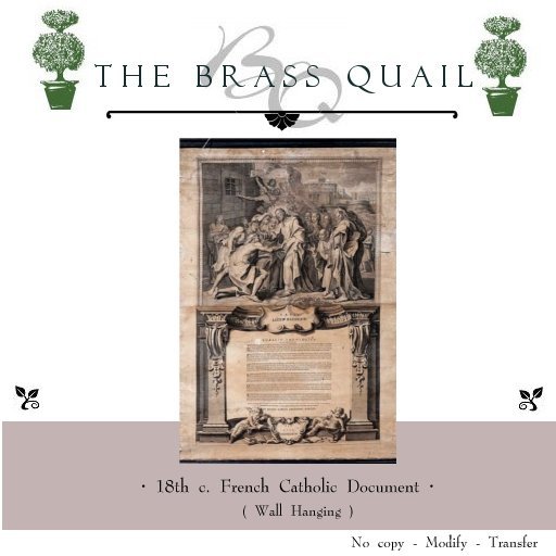 · 18th c. French Catholic Document ·
