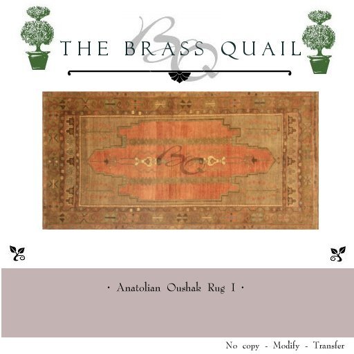 · Anatolian Oushak Rug I ·