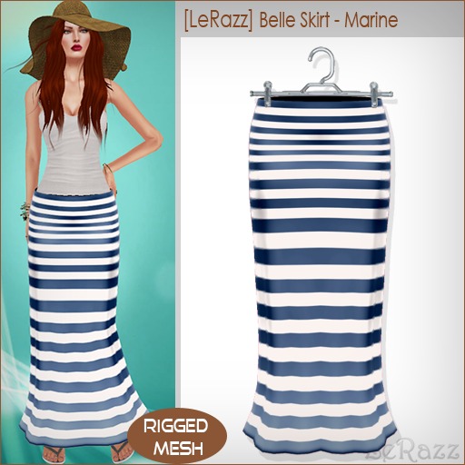[LeRazz] Belle Skirt - Marine (Rigged Mesh)