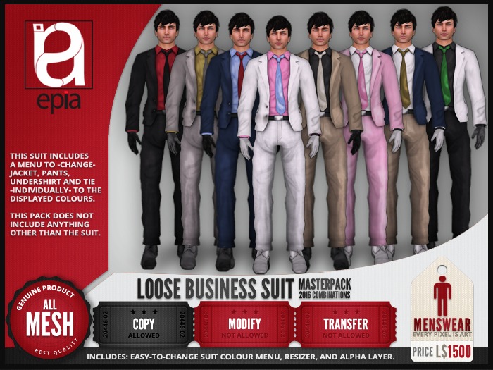 (epia) - Loose Business Suit ALL COLOURS
