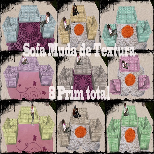 Sofa with Color Menu 8 Prim