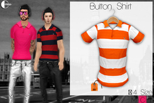 .:: shirt Cestar Button - White and Orange ::.