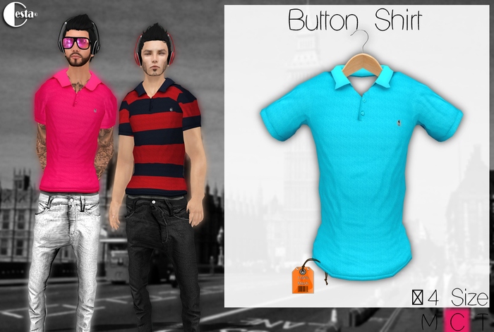 .:: shirt Cestar Button - Baby Blue ::.