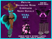 Petite Shinning Star Teal Complete Neko Outfit