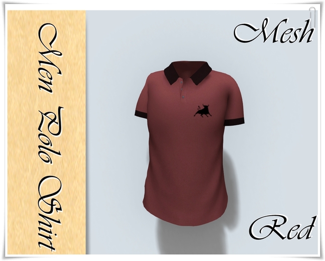 [[>CaKe!<]]Mesh-Mens_Polo_Shirt-Red