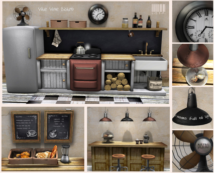 Second Life Marketplace Vine Vite Bistro Kitchen Set Lisp Bazaar