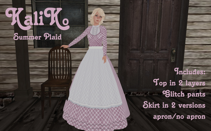 KaliKo - Summer Plaid Lavender Day Dress