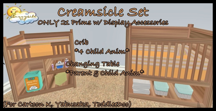 Sunnyside Up Crib *Set* (Creamsicle-Light Wood) 