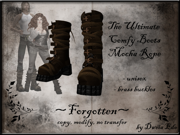 ~Forgotten~ Ultimate Comfy Boots Rope mocha SALE 50% OFF