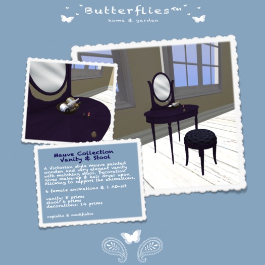 ButterfliesTM - Mauve Vanity & Accessories