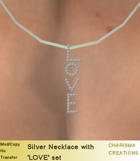 Silver necklace with 'Love'