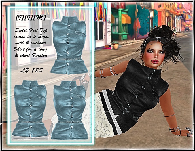 [I][I][M] - Swirl-Vest-Top Blue