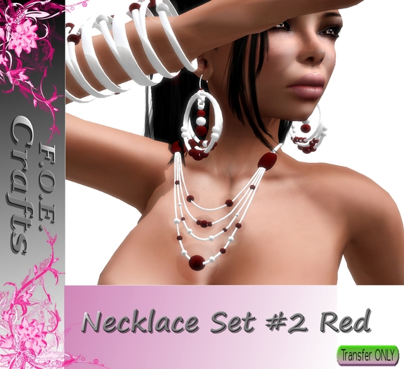 F.O.E. Crafts Necklace Set #2 Red