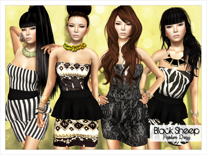 [BS] Peplum Dress: Black Collection