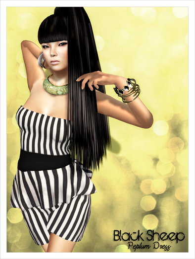 [BS] Peplum Dress: Stripes