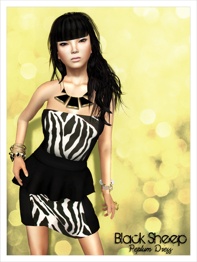 [BS] Peplum Dress: Zebra
