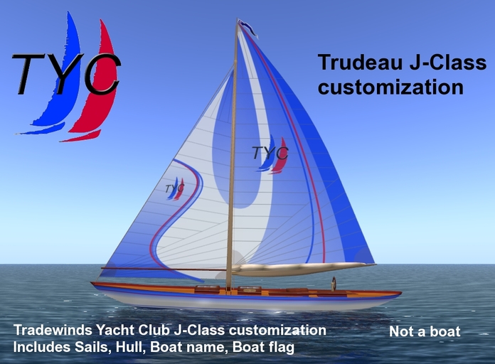 TYC Trudeau J-class customization for hull, sails and pennant
