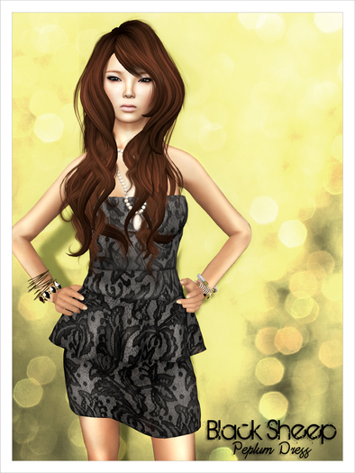 [BS] Peplum Dress: Lace (black)