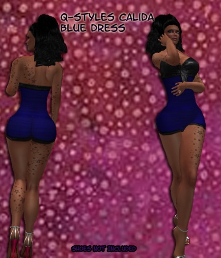 Q-Styles Calida Blue Dress