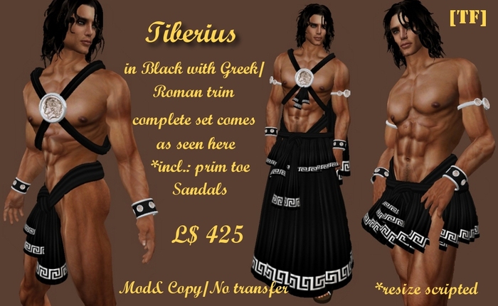 TIBERIUS -Black w/Greek/Roman trim(BOXED)