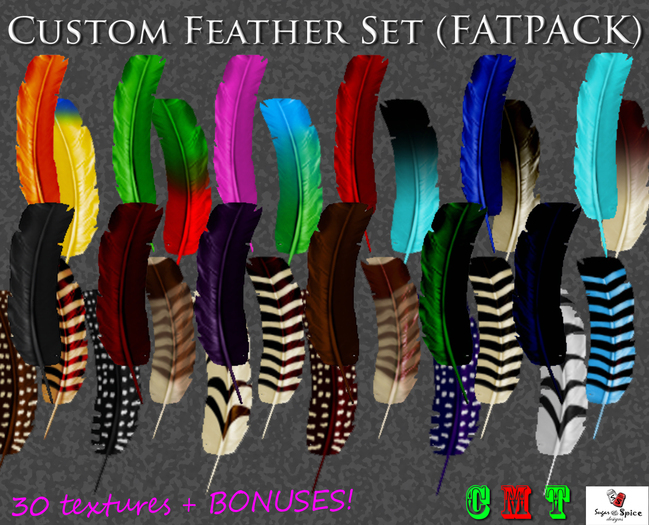 Second Life Marketplace - Custom Feather Textures - Mesh (FATPACK ...