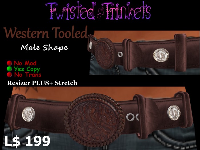 Western Tooled Belt (male)
