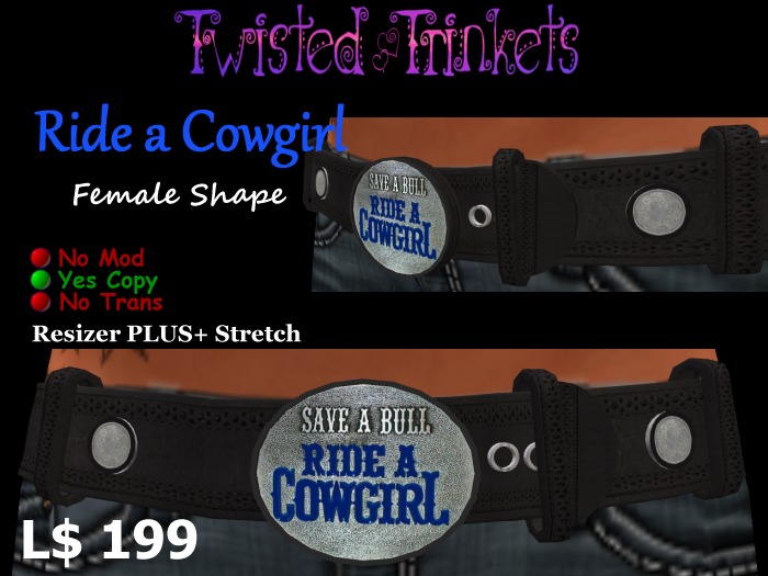 Ride a Cowgirl Belt (female)
