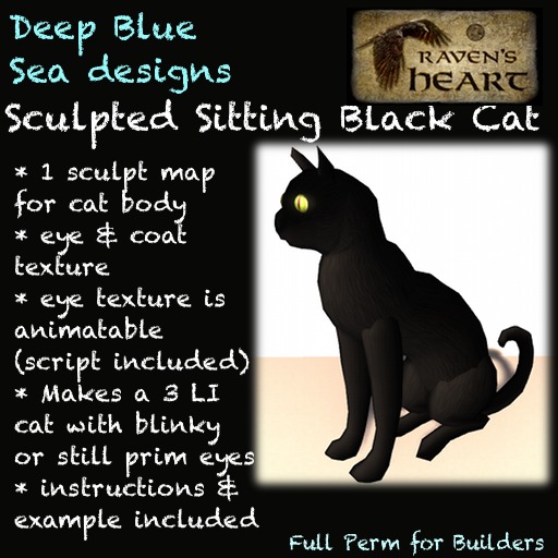 RH & DBS sitting black kitty (crated)