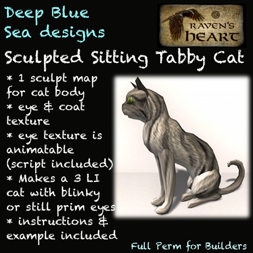 RH & DBS sitting tabby kitty (crated)