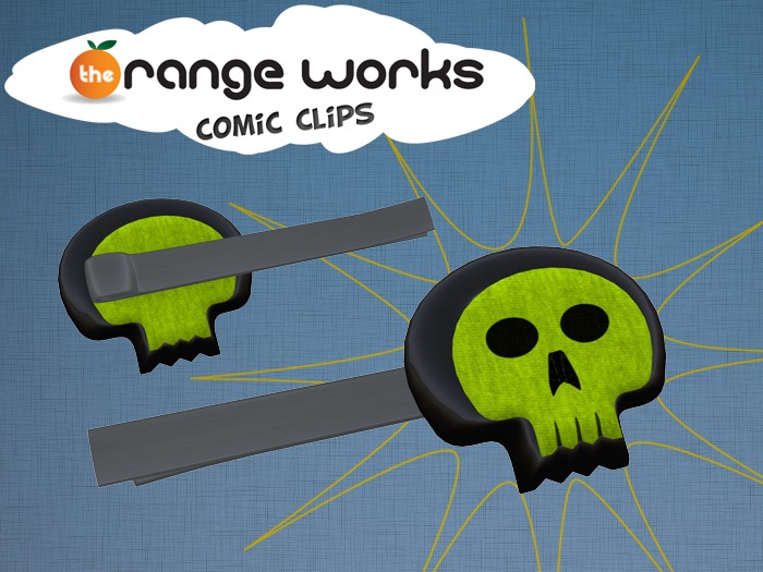 Comic Clips Skull - Lime