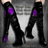 ~Black Arts~Thorns Latex Mesh Boots Purple Rose