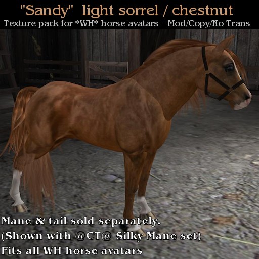 WH - Sandy - Light Sorrel / Chestnut Texture Pack for Water Horse Avatar