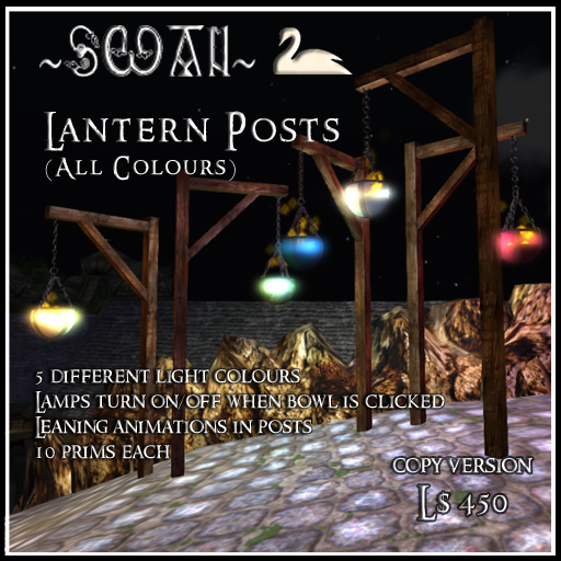 ~SWAN~ Lantern Posts With Lean Poses (All 5 Colours, Copy)