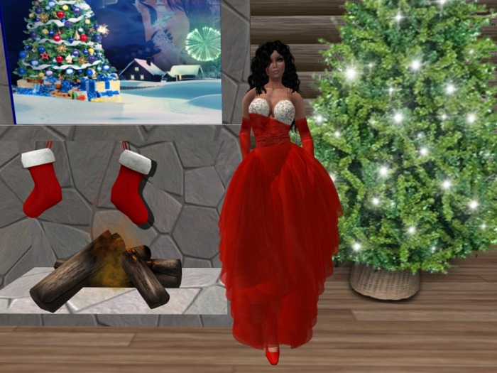 Second Life Marketplace - Red & Glitter Christmas Dress