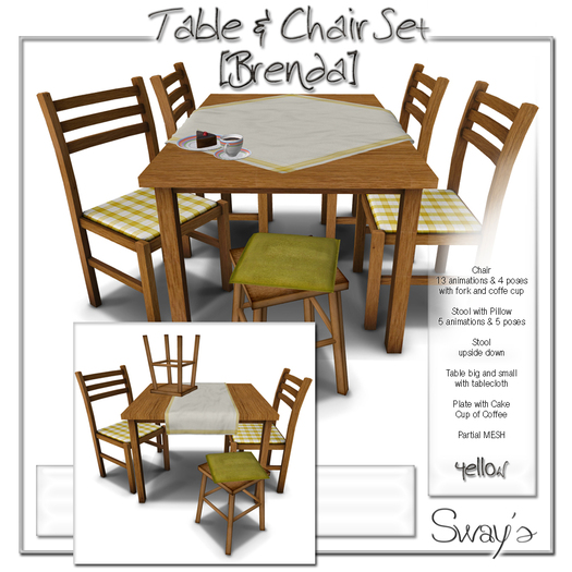 Sway's [Brenda] Table & Chair Set - yellow
