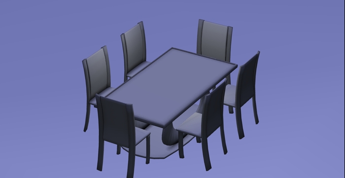 Aedifex Dining Table Set 1 LOW POLY FULL PERMS WITH SHADOW MAPS AND UV MAPS