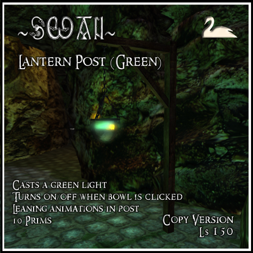 ~SWAN~ Lantern Post With Lean Poses (Green, Copy)