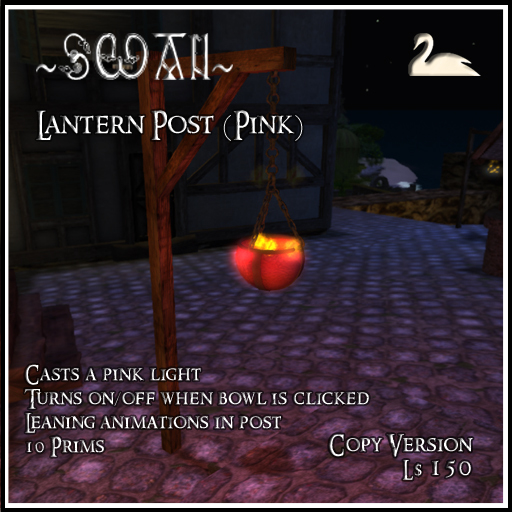 ~SWAN~ Lantern Post With Lean Poses (Pink, Copy)