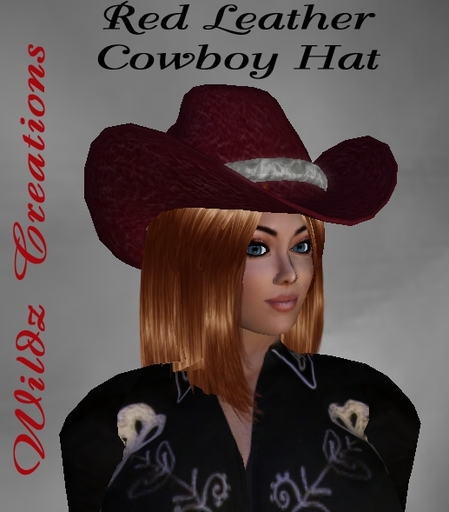~WC~ Red Leather Cowboy Hat
