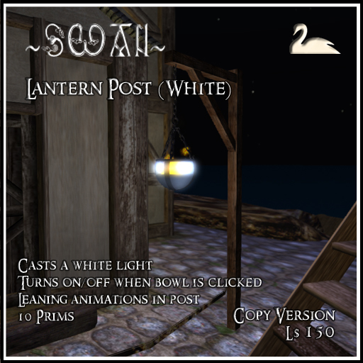~SWAN~ Lantern Post With Lean Poses (White, Copy)