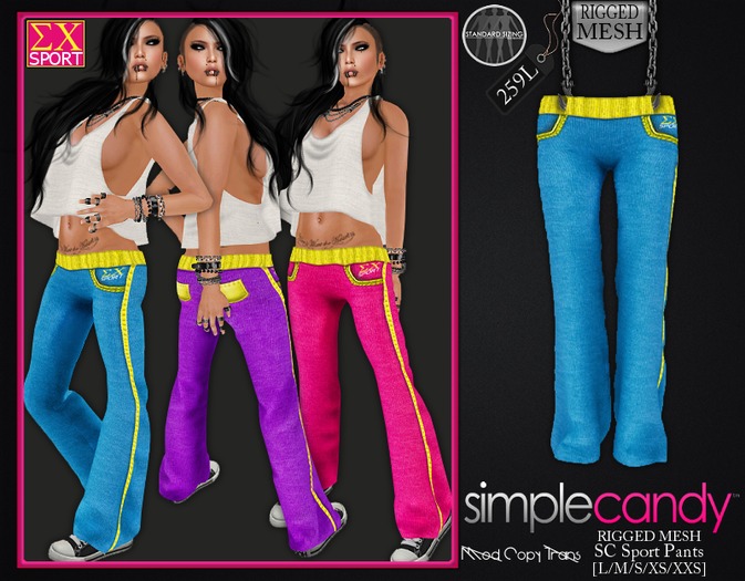 SimpleCandy - MESH SC Sport Pants [BLUE]