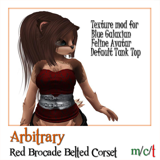 >> Arbitrary << BG Feline Red Brocade Corset Mod