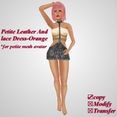 *Angel Rae's*Leather And Lace Dress-Orange